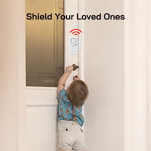 Door Window Alarm - 2 Pack - Adjustable Volume Door Alarm Sensor Wireless Door Alarms for Kids Safety, Door Open Chime Burglar Alert Window Alarm for Home Security, Kids Safety, Apartment, by Rosmila