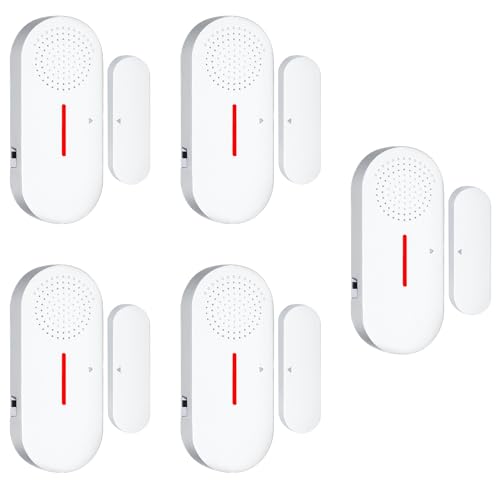 Door Window Alarm,110DB Door Alarms for Kids Safety, Wireless Sensor Door Window Burglar Alarm-Window Pool Alarms for Home (5PCS)
