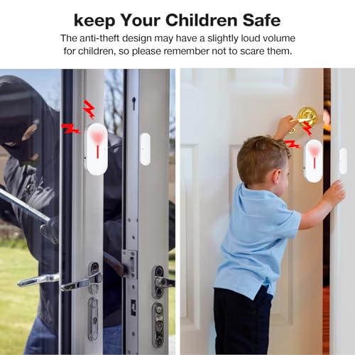 Door Window Alarm,110DB Door Alarms for Kids Safety, Wireless Sensor Door Window Burglar Alarm-Window Pool Alarms for Home (5PCS)