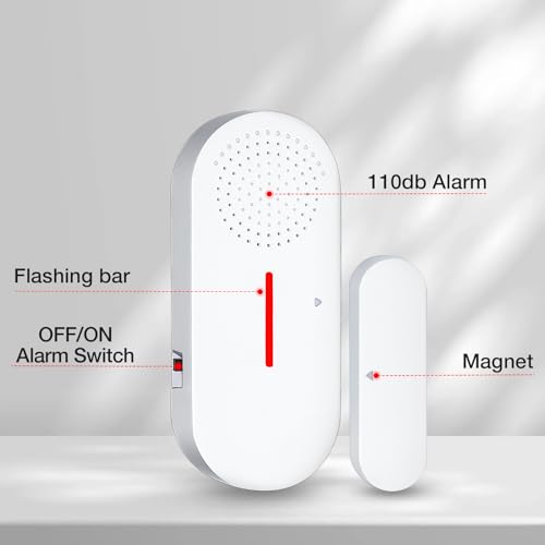 Door Window Alarm,110DB Door Alarms for Kids Safety, Wireless Sensor Door Window Burglar Alarm-Window Pool Alarms for Home (5PCS)