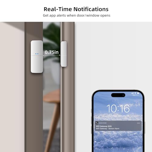 Home Alarm System 5-Piece kit, Door Window Sensors WiFi Alarm System for Kids Safety, Smart Wireless Home Alarm Security System DIY, No Contract, App Alert for House Apartment by GRSICO