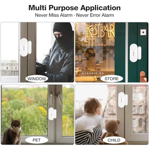 Door Window Alarm,110DB Door Alarms for Kids Safety, Wireless Sensor Door Window Burglar Alarm-Window Pool Alarms for Home (5PCS)