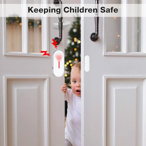 Door Window Alarm, 110DB Door Alarms for Kids Safety, Wireless Sensor Door Window Burglar Alarm-Window Pool Alarms for Home (2 Pack)