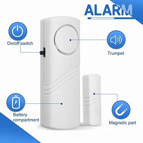 24 Pcs Door Window Alarm for Home Security Door Security Alarm Bulk Wireless Door Window Alarm Sensors Anti Theft Window Security Alarm Burglar Alarm for Kids Safety, Home, Office, Garage, Apartment
