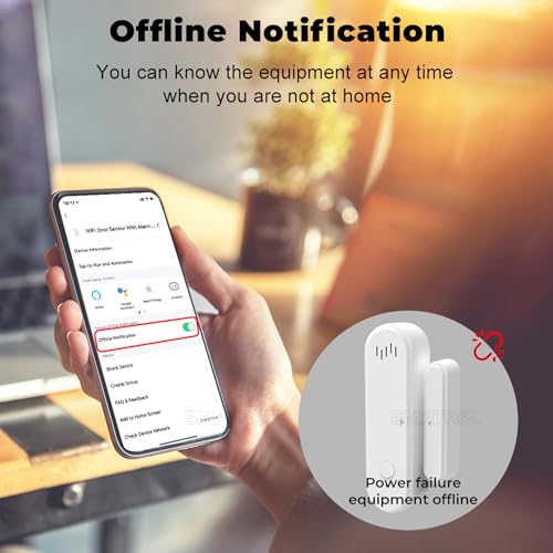 Alexa Smart Home Security System - Window Alarm Sensors, Door Alarms for Kids Safety, Freezer Refrigerator Door Alarm System, Apartment Security System, WiFi Freezer Alarm, Motion Door Chime Sensor