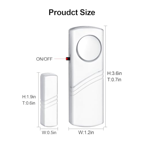 Door Window Alarm, 95DB Door Alarms for Kids Safety, Wireless Sensor Door Window Burglar Alarm-Window Pool Alarms for Home (12 Pack)