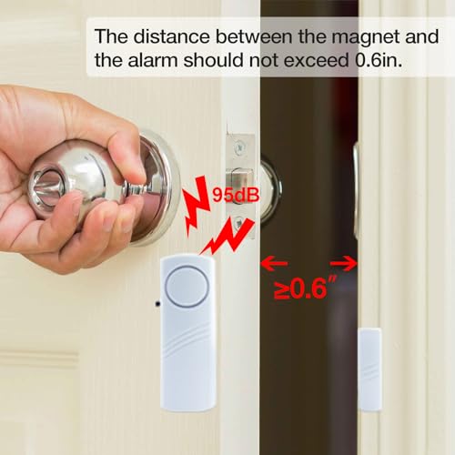 Door Window Alarm, 95DB Door Alarms for Kids Safety, Wireless Sensor Door Window Burglar Alarm-Window Pool Alarms for Home (12 Pack)