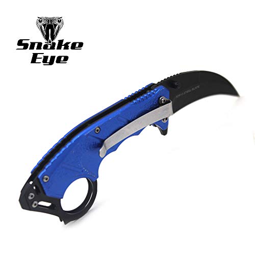 Everyday Carry Folding Pocket Knife, Assisted Opening, Tactical Design (Blue)