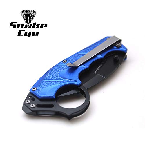 Everyday Carry Folding Pocket Knife, Assisted Opening, Tactical Design (Blue)