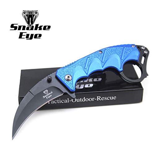 Everyday Carry Folding Pocket Knife, Assisted Opening, Tactical Design (Blue)