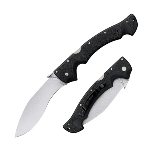 Cold Steel Rajah ll Japanese AUS10A 6" Blade 8" Griv-Ex Handle Tactical Folding Knife with Tri-Ad Lock, Ambidextrous Pocket/Belt Clip