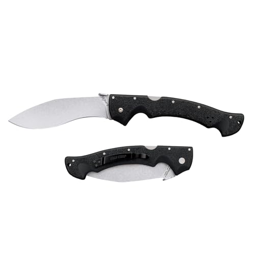 Cold Steel Rajah ll Japanese AUS10A 6" Blade 8" Griv-Ex Handle Tactical Folding Knife with Tri-Ad Lock, Ambidextrous Pocket/Belt Clip