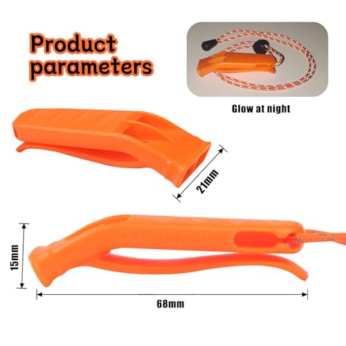 Eayson 4PCS Emergency Whistle with Adjustable Lanyard, Loud Plastic Whistles for Boat Fishing Hiking Kayaking Camping Safety Survival Signal