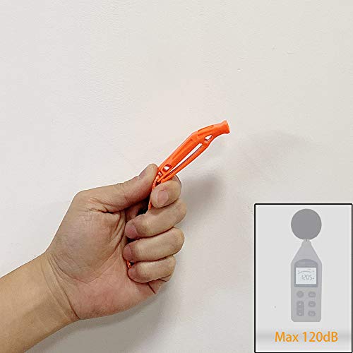 HEIMDALL Emergency Whistle with Lanyard for Safety Boating Camping Hiking Hunting Survival Rescue Signaling (Orange-2 Pack)