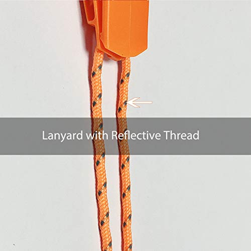 HEIMDALL Emergency Whistle with Lanyard for Safety Boating Camping Hiking Hunting Survival Rescue Signaling (Orange-2 Pack)