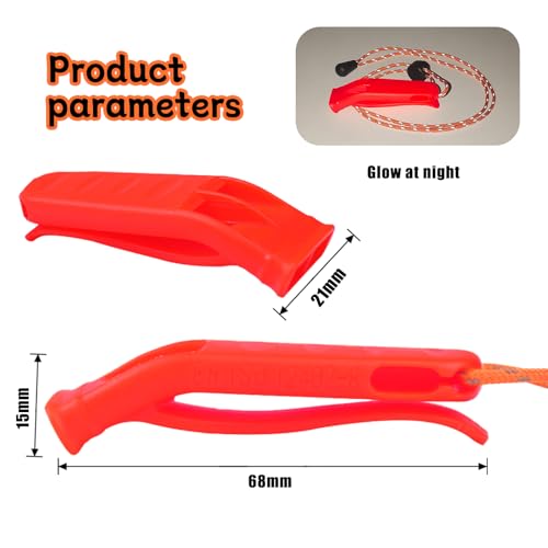 Eayson 4PCS Emergency Whistle with Adjustable Lanyard for Boat Fishing Hiking Kayaking Camping Safety Survival Signal (Red)