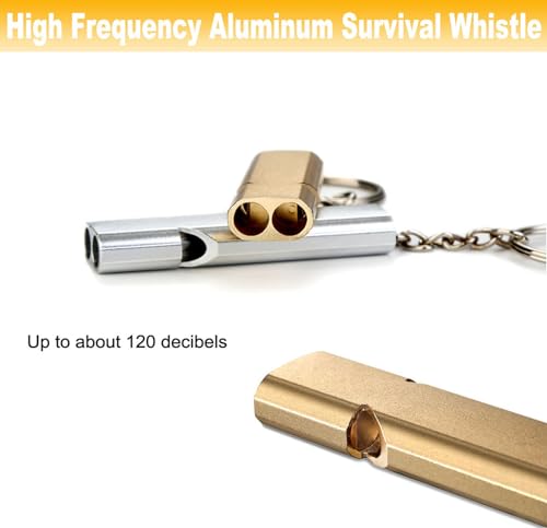 Yauende Emergency Whistles, 2 PCS Loud Safety Survival Whistles with Carabiner and Lanyard for Outdoor Hiking, Hunting, Camping, Fishing, Kayaking (2 Pack)