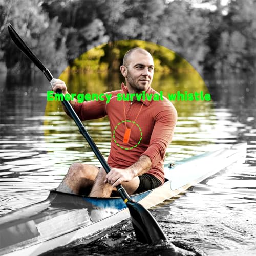 6Pcs Emergency Whistles with Lanyard, Survival Whistles Loud Safety Whistle, Marine Whistle with Adjustable Reflective Lanyard, Super Loud Floating Whistles for Emergency