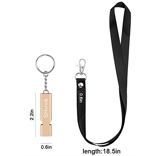 SHvivik Emergency Whistle, 2PCS Premium Safety Survival Whistles with Lanyard Keychain, High Pitch Double Tubes for Outdoor Hiking Camping Hunting Fishing Boating