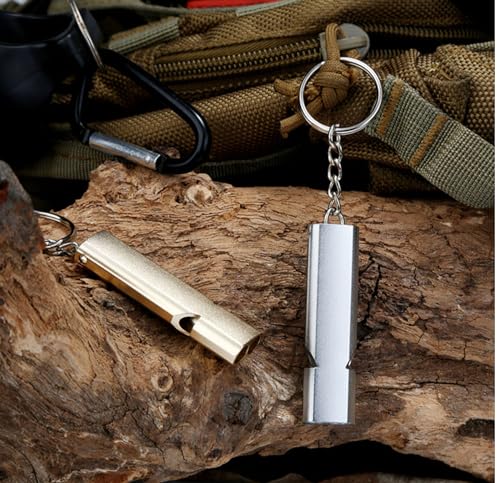 Yauende Emergency Whistles, 2 PCS Loud Safety Survival Whistles with Carabiner and Lanyard for Outdoor Hiking, Hunting, Camping, Fishing, Kayaking (2 Pack)