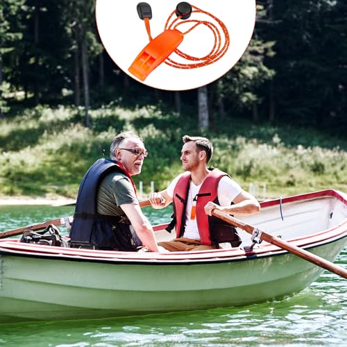 6Pcs Emergency Whistles with Lanyard, Survival Whistles Loud Safety Whistle, Marine Whistle with Adjustable Reflective Lanyard, Super Loud Floating Whistles for Emergency