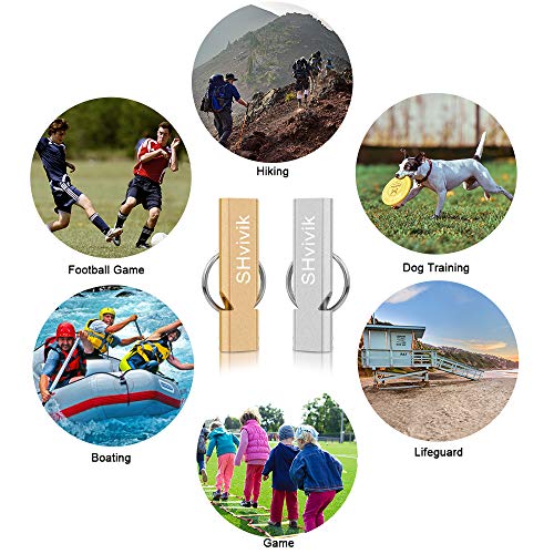 SHvivik Emergency Whistle, 2PCS Premium Safety Survival Whistles with Lanyard Keychain, High Pitch Double Tubes for Outdoor Hiking Camping Hunting Fishing Boating