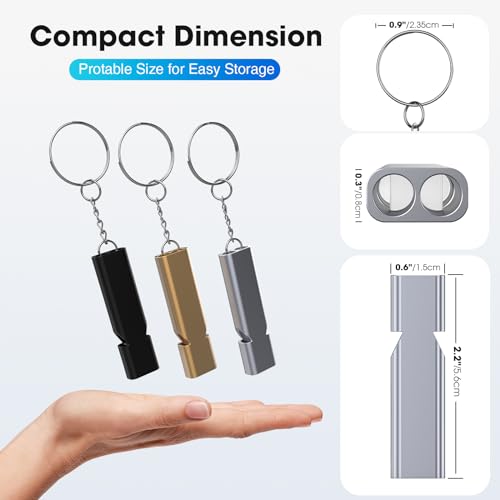 Braylin 3-Pack Emergency Whistles with Lanyard, Referee Whistle, Sports Whistles, Safety Whistle, Survival Whistle, Loudly Shrill, for Outdoor Sport, Various Competitions