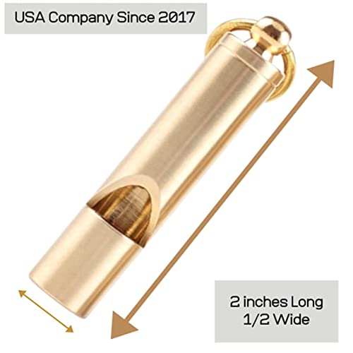 Loudest Brass Whistle Best Premium Emergency Whistle One Piece Outdoor Survival Whistle On Key-Chain or Hang Around Your Neck and Carry it Anywhere!