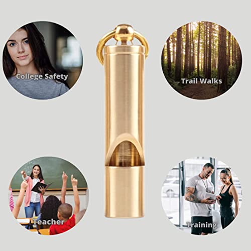 Loudest Brass Whistle Best Premium Emergency Whistle One Piece Outdoor Survival Whistle On Key-Chain or Hang Around Your Neck and Carry it Anywhere!