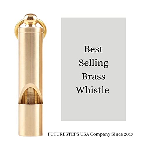 Loudest Brass Whistle Best Premium Emergency Whistle One Piece Outdoor Survival Whistle On Key-Chain or Hang Around Your Neck and Carry it Anywhere!