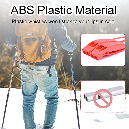 4 Pack Emergency Whistles, Loud Shrill Safety Whistle with Reflective Lanyard for Outdoor Climbing Hiking Camping Fishing Boat Kayak Life Vest Jacket Boating Water Survival Rescue Signaling (Orange)
