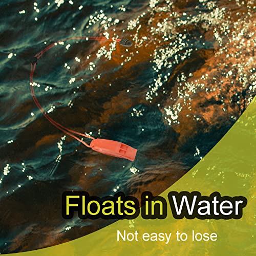 4 Pack Emergency Whistles, Loud Shrill Safety Whistle with Reflective Lanyard for Outdoor Climbing Hiking Camping Fishing Boat Kayak Life Vest Jacket Boating Water Survival Rescue Signaling (Orange)
