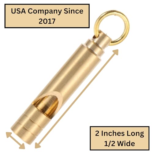 FUTURESTEPS Brass Whistles 4 Pack, Emergency Survival Whistles Loud Safety Whistles for Adults, Self-Defense Whistle for Outdoor Activities, Distress Signal, Emergency Whistle for Hiking, Survival