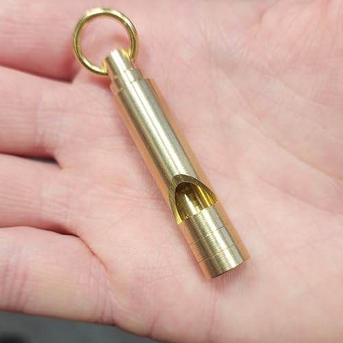 FUTURESTEPS Brass Whistles 4 Pack, Emergency Survival Whistles Loud Safety Whistles for Adults, Self-Defense Whistle for Outdoor Activities, Distress Signal, Emergency Whistle for Hiking, Survival