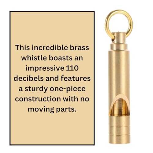 FUTURESTEPS Brass Whistles 4 Pack, Emergency Survival Whistles Loud Safety Whistles for Adults, Self-Defense Whistle for Outdoor Activities, Distress Signal, Emergency Whistle for Hiking, Survival