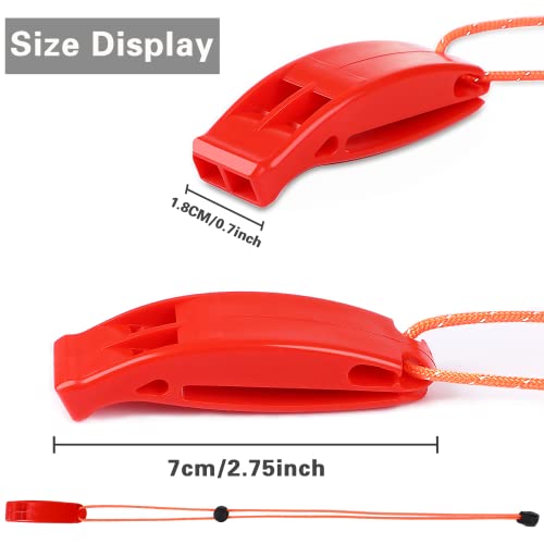 JULBEAR 6PCS Safety Survival Whistles with Adjustable Reflective Lanyard Emergency Whistle