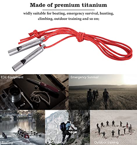 Boundless Voyage 1pcs Loudest Titanium Emergency Whistle with Lanyard for Camping Hiking Sports Traning Survival Ti9010O