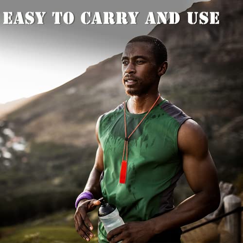 JULBEAR 6PCS Safety Survival Whistles with Adjustable Reflective Lanyard Emergency Whistle