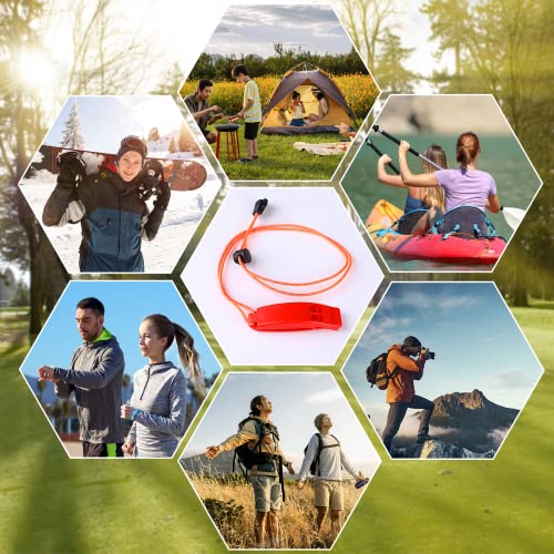 JULBEAR 6PCS Safety Survival Whistles with Adjustable Reflective Lanyard Emergency Whistle