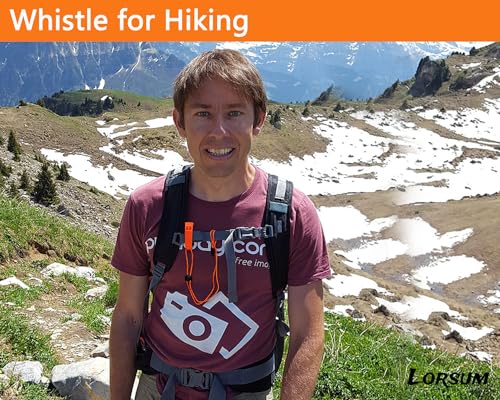 Amzonly Emergency Whistle, Safety Whistle Survival Shrill Loud for Camping Hiking Hunting Boating Fishing Life Vest Jacket Rescue Signaling Kids Lifeguard 5 Pack