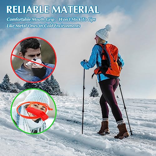 100 Pieces Emergency Whistle with Lanyard Safety Whistle Survival Whistle Loud Blast for Safety Camping Hiking Boating Hunting Survival Rescue Signaling (Red)