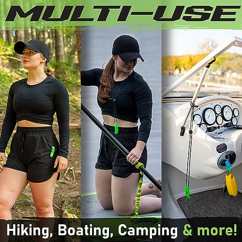 Gradient Fitness Emergency Whistles (2 Pack) | Loud Pealess Plastic Survival Whistle with Adjustable Lanyard, Clip & Reflective Stitching. Quick Safety Access for Swimming, Boating, Surfing, Hiking