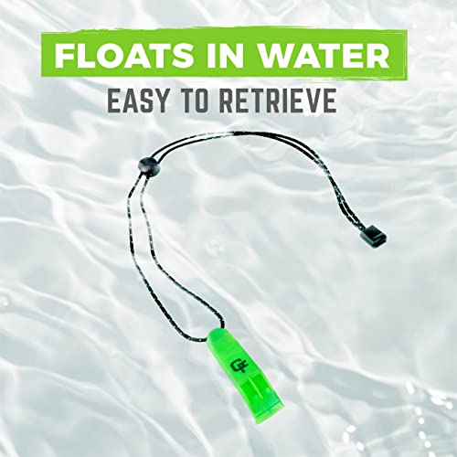 Gradient Fitness Emergency Whistles (2 Pack) | Loud Pealess Plastic Survival Whistle with Adjustable Lanyard, Clip & Reflective Stitching. Quick Safety Access for Swimming, Boating, Surfing, Hiking
