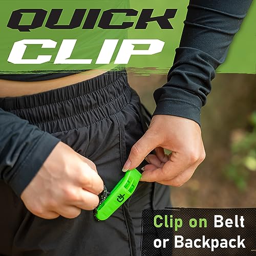 Gradient Fitness Emergency Whistles (2 Pack) | Loud Pealess Plastic Survival Whistle with Adjustable Lanyard, Clip & Reflective Stitching. Quick Safety Access for Swimming, Boating, Surfing, Hiking