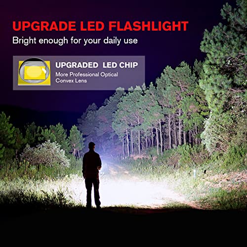 LETMY Tactical Flashlight S2000-2 Pack Bright Military Grade LED Flashlights High Lumens - Portable Handheld Flash Light, 5 Modes Zoomable Waterproof Flashlights for Home Emergency Camping Outdoor