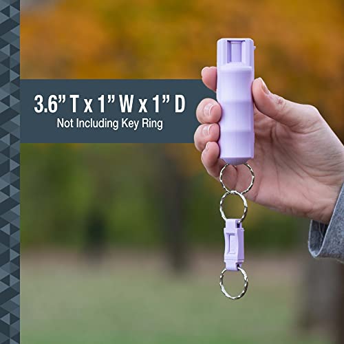 SABRE Personal Safety Kit with Pepper Spray for Self Defense and 2-in-1 Personal Alarm with LED Light, 25 Bursts, 130dB Alarm, Audible Up to 1,250 Feet, Quick Release Key Ring, Lavender, 0.54 fl oz