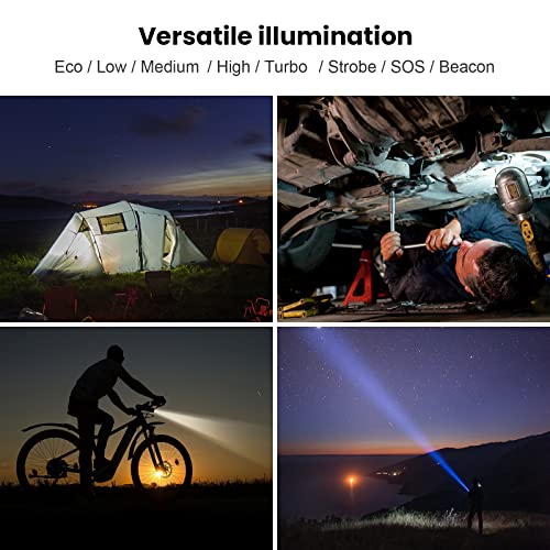 sofirn SP35T Tactical Flashlight, 3800 Lumens Super Bright Pocket LED Flashlight Rechargeable with Dual Switch, IPX8 Water Resistance, EDC Flashlight for Camping, Hiking, Emergency