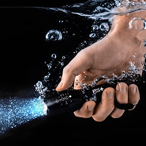 PeakPlus Rechargeable Tactical Flashlight LFX1000 (Rechargeable Battery and Charger Included) - High Lumens LED, Super Bright, Zoomable, 5 Modes, Water Resistant - Best Camping, Emergency Flashlights