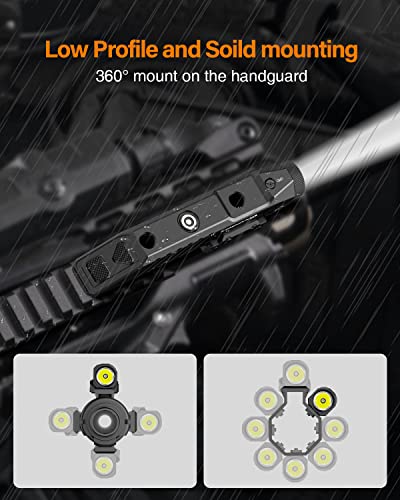 TOUGHSOUL Tactical Flashlight 1450 Lumen Picatinny Rail MLOK Mounted with Momentary Strobe Function Rifle Flashlight (Picatinny+Mlok)