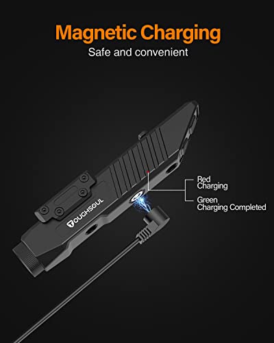 TOUGHSOUL Tactical Flashlight 1450 Lumen Picatinny Rail MLOK Mounted with Momentary Strobe Function Rifle Flashlight (Picatinny+Mlok)